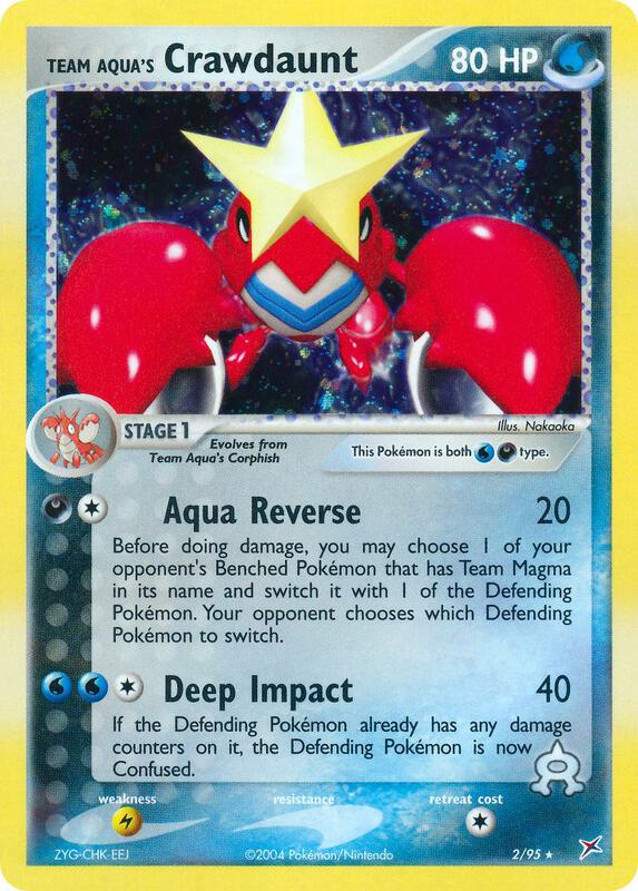 Team Aqua's Crawdaunt Pokemon card from Team Magma vs Team Aqua