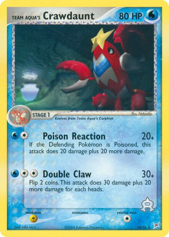 Team Aqua's Crawdaunt Pokemon card from Team Magma vs Team Aqua