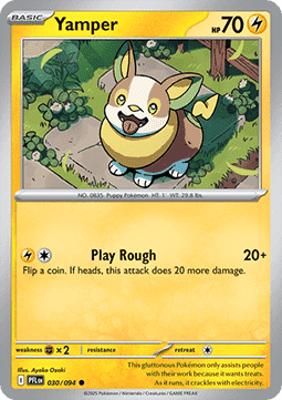 Yamper Pokemon card from Phantasmal Flames