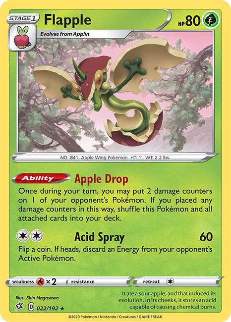 Flapple Pokemon card from SWSH02: Rebel Clash