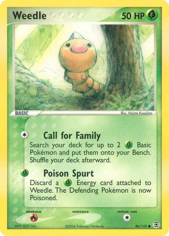 Weedle Pokemon card from FireRed & LeafGreen