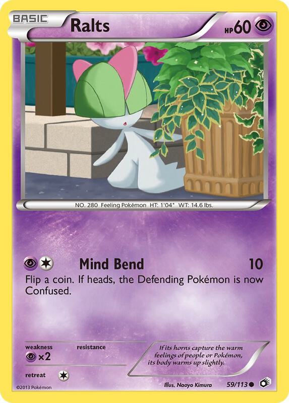 Ralts Pokemon card from Legendary Treasures