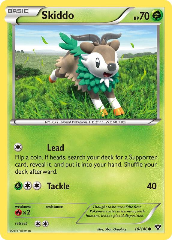Skiddo Pokemon card from XY Base Set
