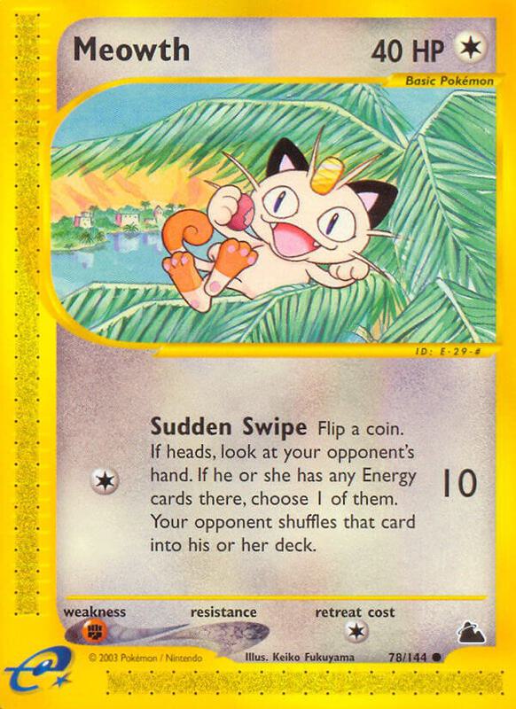 Meowth Pokemon card from Skyridge