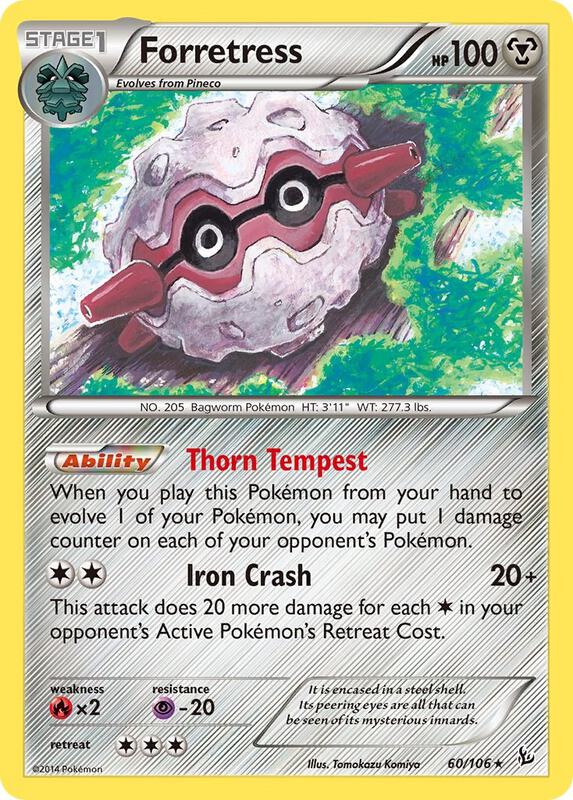 Forretress Pokemon card from XY - Flashfire