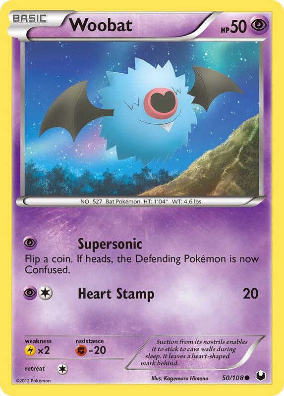 Woobat Pokemon card from Dark Explorers