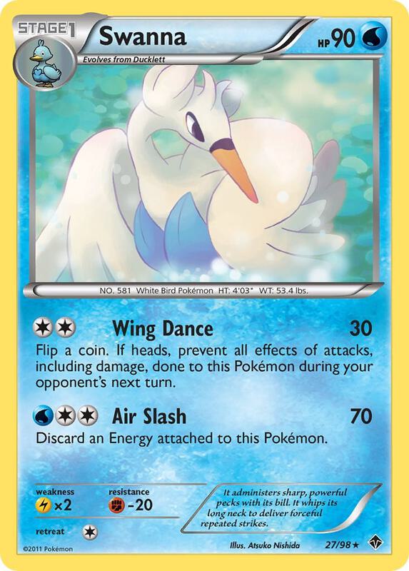 Swanna Pokemon card from Emerging Powers