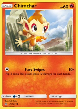 Chimchar Pokemon card from Ultra Prism