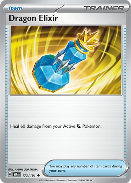 Dragon Elixir Pokemon card from SV08: Surging Sparks
