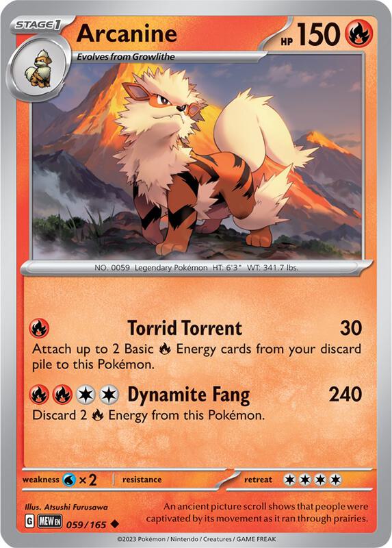 Arcanine Pokemon card from SV: Scarlet & Violet 151