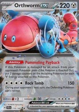 Orthworm ex Pokemon card from Stellar Crown