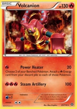 Volcanion Pokemon card from Steam Siege