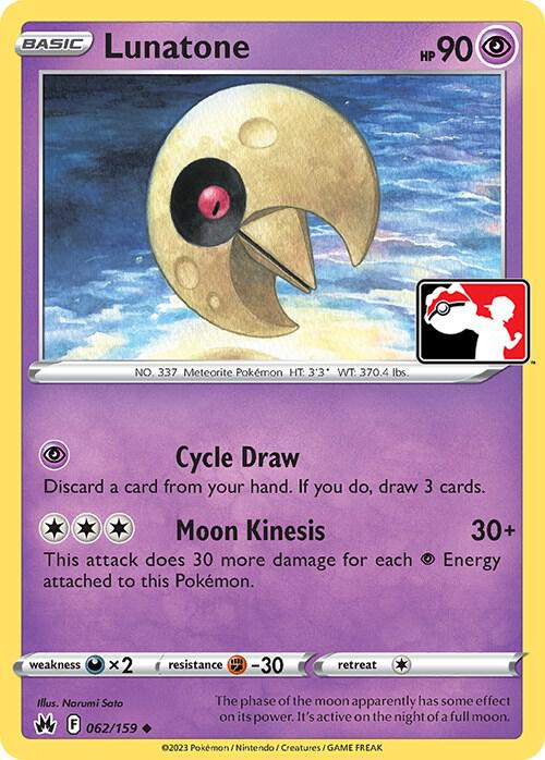 Lunatone Pokemon card from Prize Pack Series Cards