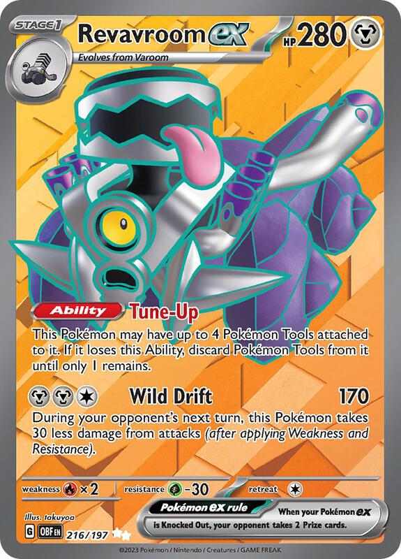Revavroom ex Pokemon card from SV03: Obsidian Flames