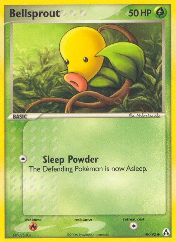 Bellsprout Pokemon card from Legend Maker