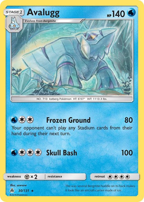 Avalugg Pokemon card from SM - Forbidden Light