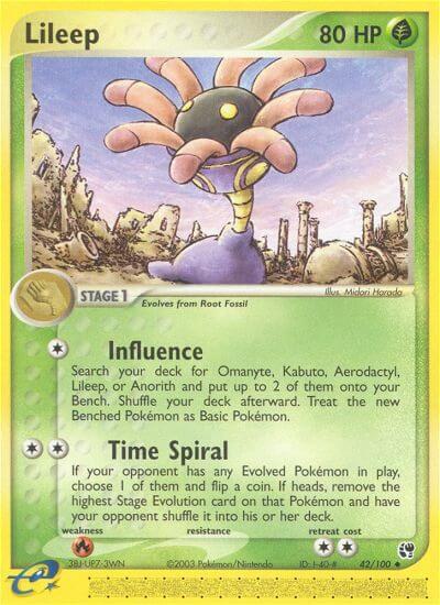 Lileep Pokemon card from Sandstorm