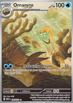 Omanyte Pokemon card from 151
