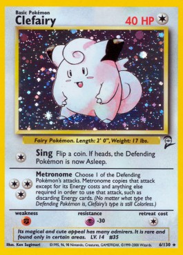Clefairy (Holo) Pokemon card from Base Set 2