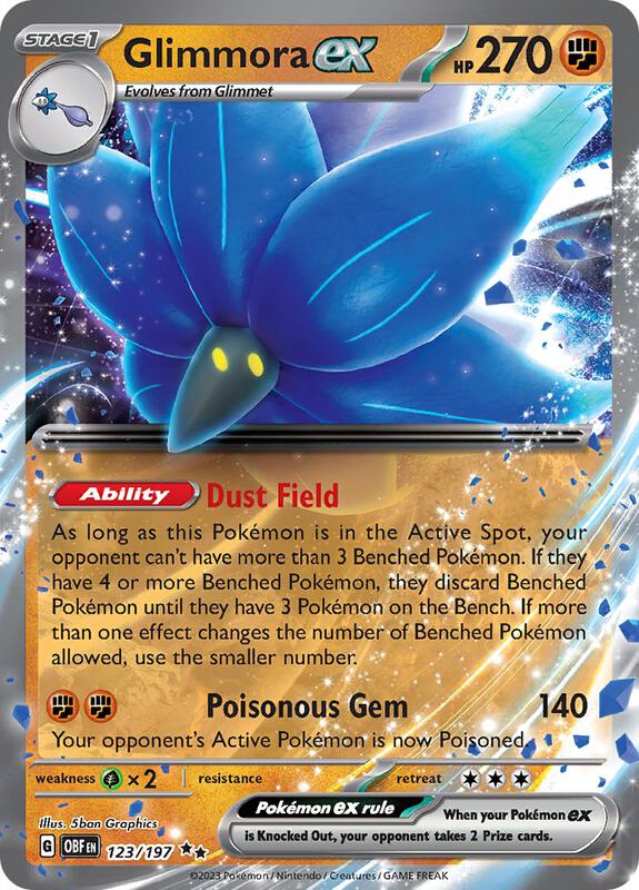 Glimmora ex Pokemon card from SV03: Obsidian Flames