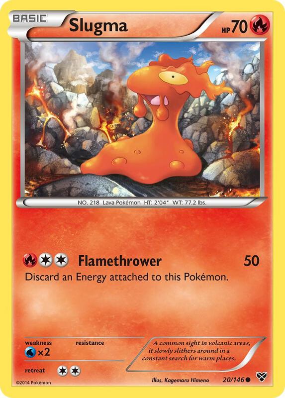 Slugma Pokemon card from XY Base Set