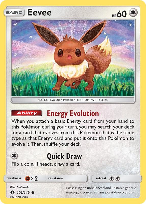 Eevee Pokemon card from SM Base Set
