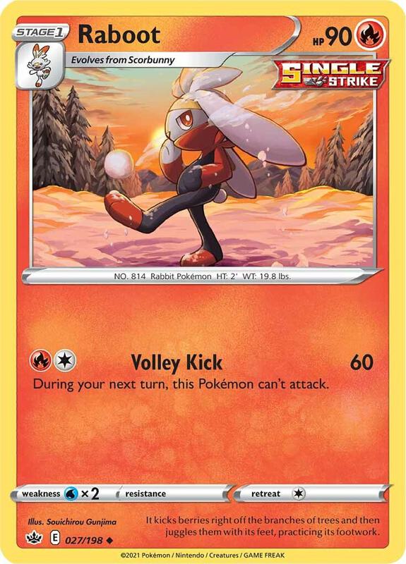 Raboot Pokemon card from SWSH06: Chilling Reign