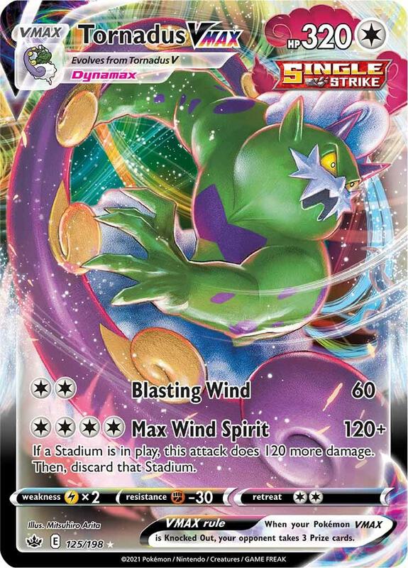 Tornadus VMAX Pokemon card from SWSH06: Chilling Reign