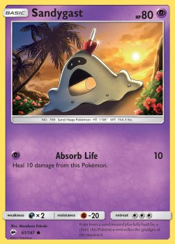 Sandygast Pokemon card from Burning Shadows