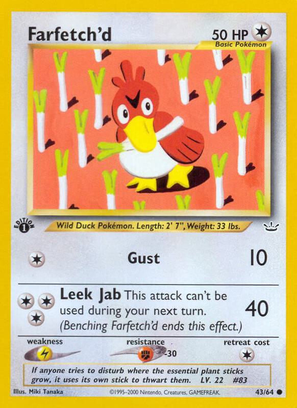 Farfetch'd Pokemon card from Neo Revelation