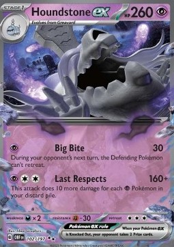 Houndstone ex Pokemon card from Obsidian Flames
