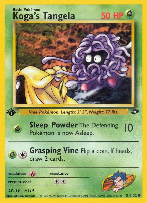 Koga's Tangela Pokemon card from Gym Challenge