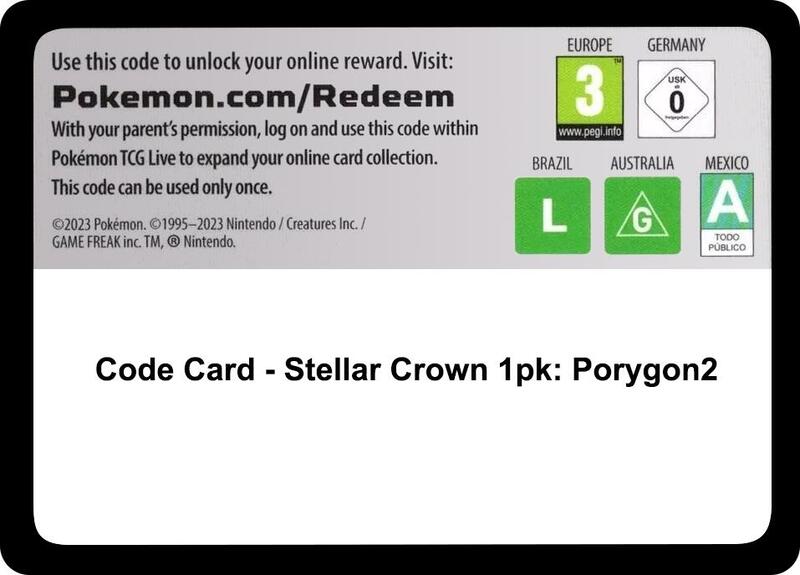 Code Card - Stellar Crown Single Pack Blister [Porygon2] Pokemon card from SV07: Stellar Crown