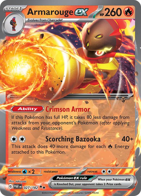 Armarouge ex Pokemon card from SV04: Paradox Rift