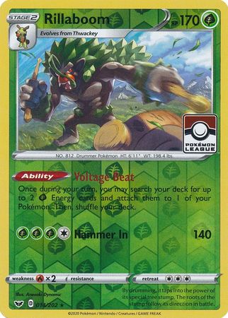 Rillaboom Pokemon card from Sword Shield