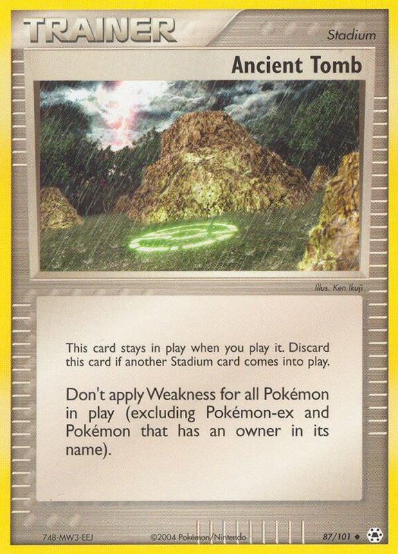 Ancient Tomb Pokemon card from Hidden Legends