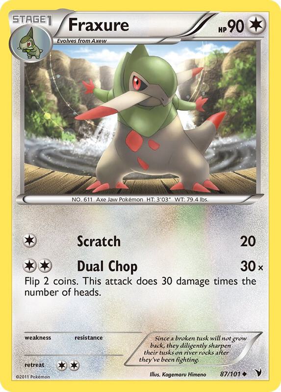 Fraxure Pokemon card from Noble Victories