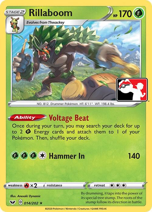 Rillaboom Pokemon card from Prize Pack Series Cards