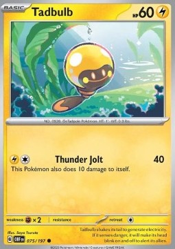 Tadbulb Pokemon card from Obsidian Flames