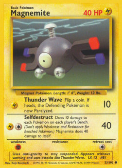 Magnemite Pokemon card from Base Set