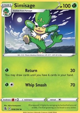 Simisage (Holo) Pokemon card from Fusion Strike