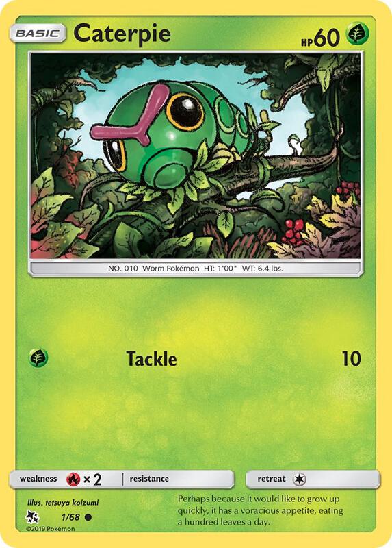 Caterpie Pokemon card from Hidden Fates