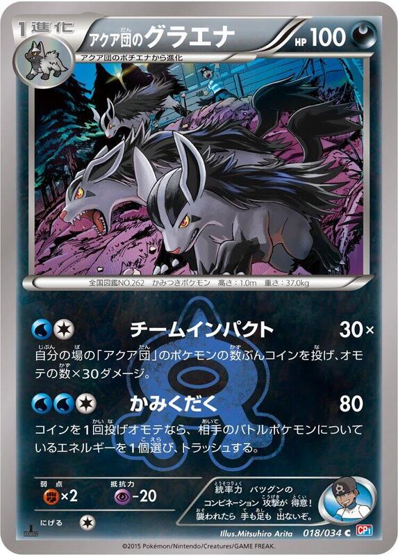 Team Aqua's Mightyena (Japanese) Pokemon card from CP1: Magma Gang vs Aqua Gang: Double Crisis