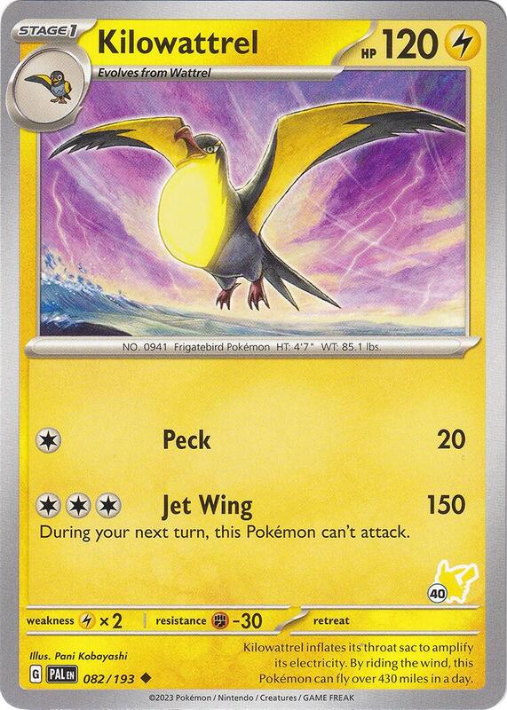 Kilowattrel - Pikachu 40 Pokemon card from Battle Academy 2024