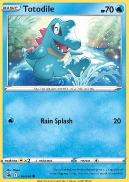 Totodile Pokemon card from Fusion Strike