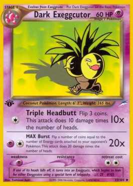 Dark Exeggutor Pokemon card from Neo Destiny