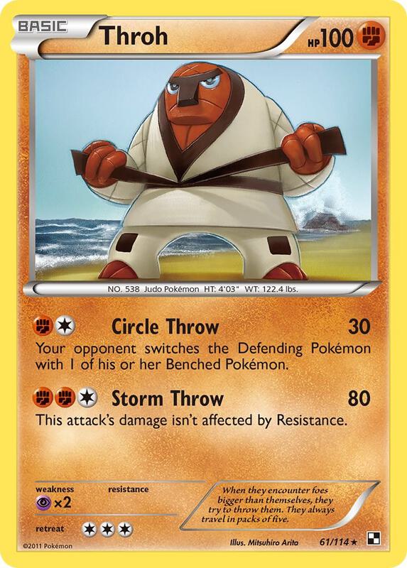 Throh Pokemon card from Black and White