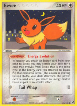 Eevee Pokemon card from EX Unseen Forces