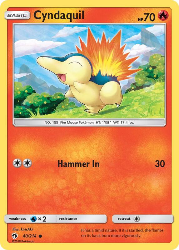 Cyndaquil (40) Pokemon card from SM - Lost Thunder