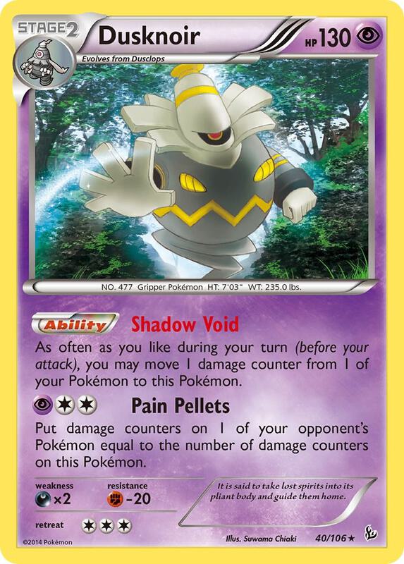 Dusknoir Pokemon card from XY - Flashfire